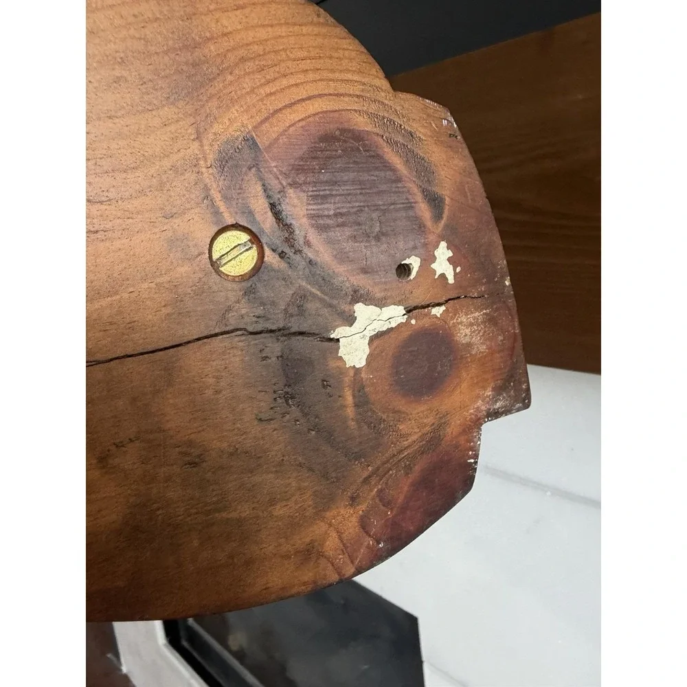 VTG Carved Wood Duck Head Coat Hat Rack 3 Hooks Hunting Lodge Farm Folk Art